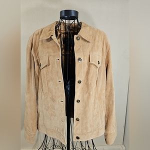 Terry Lewis Classic Luxuries Leather Jacket Large Camel